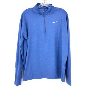 Nike Purple Running Quarter Zip Pullover Long Sleeve Thumb Holes Size Large